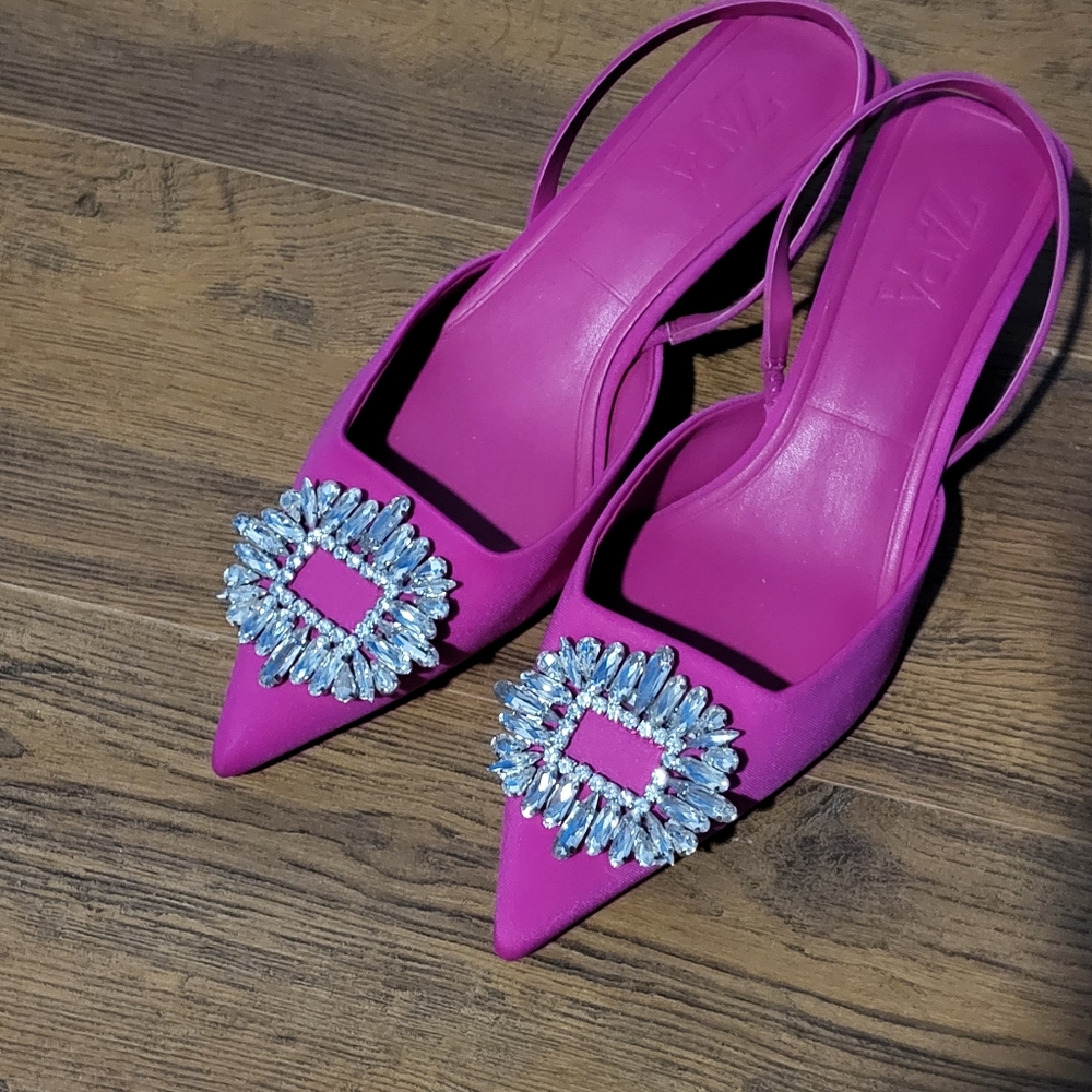 Zara rhinestone slingback
